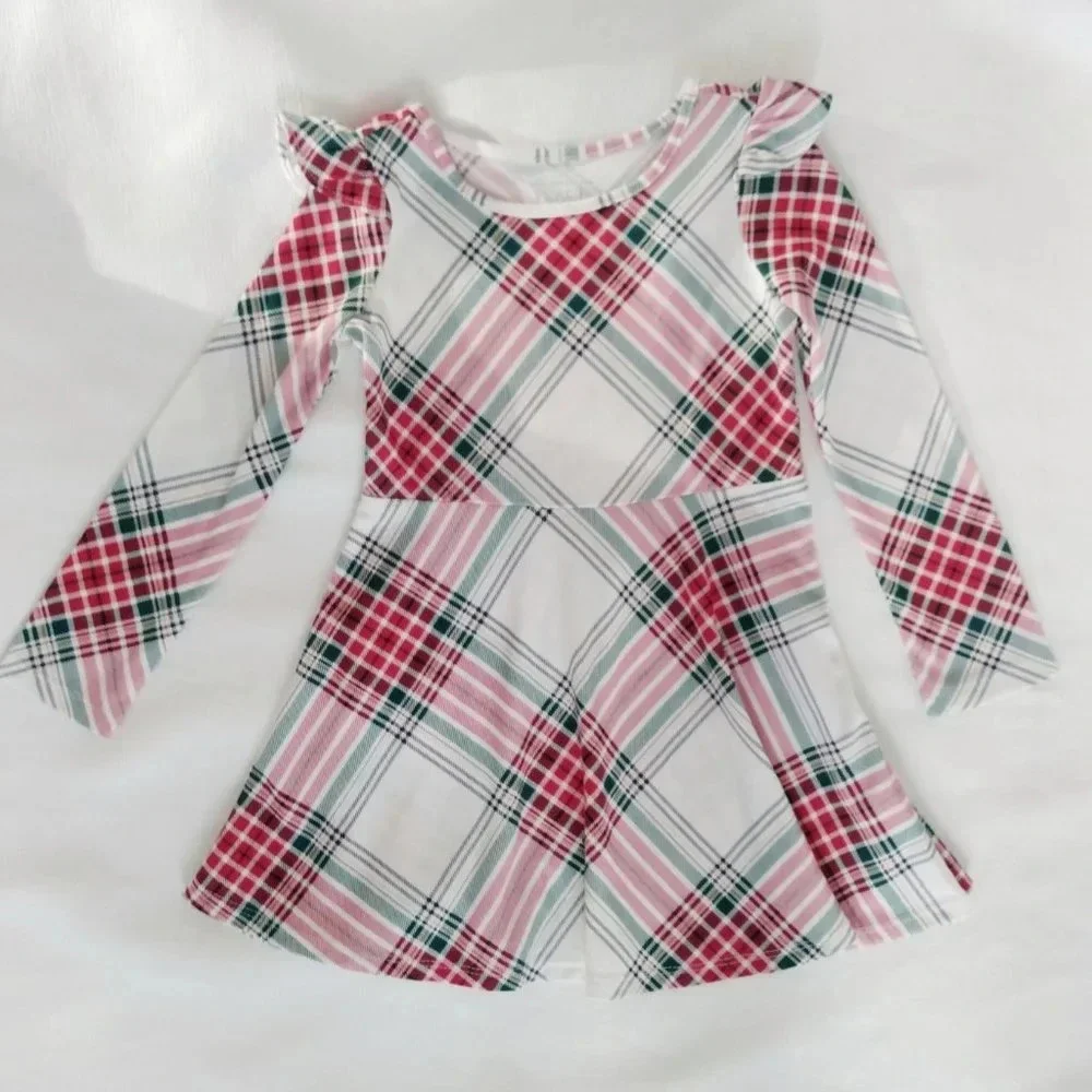 The childrens place plaid Toddler girl Christmas dress NWT
